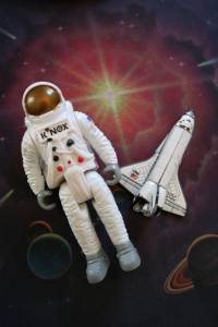 space My son's mouse pad & childhood toys