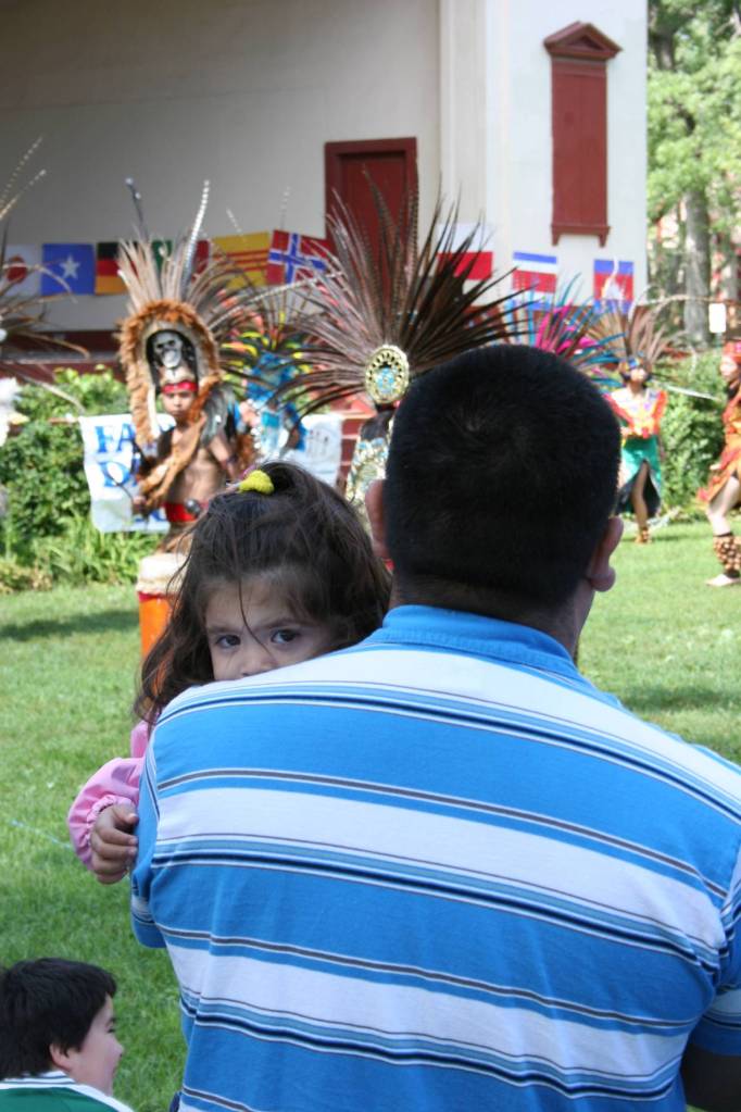 Watching the Aztec dancers