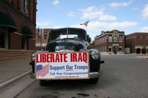 Howard Homeier's truck Howard Homeier's patriotic pickup truck parked in downtown Kenyon, Minnesota.