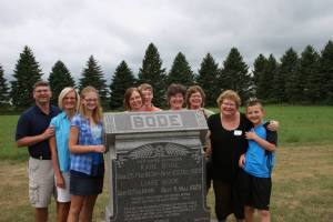 Karl and Luise Bode's graves Bode family members, including me, behind the letter "B," gather around the grave of my great-great grandparents, Karl and Luise Bode.