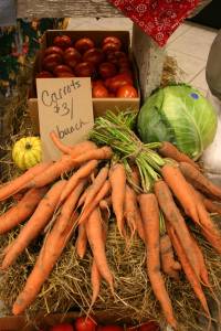 Carrots Fresh produce filled the country store shelves.