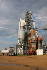 And then the sun broke through the clouds, creating beautiful lighting for this photo at the People's Elevator, Cleveland.