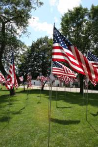 Field of Flags Flags fly at a temporary Field of Honor at the Kenyon Veterans Memorial Park.