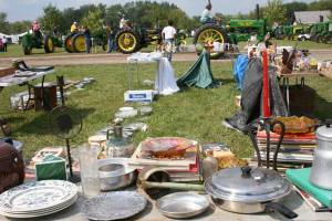 Flea market Merchandise displayed at the Rice County Steam and Gas Engines Show flea market.
