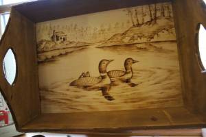 Loon tray Loons in art at Itasca.