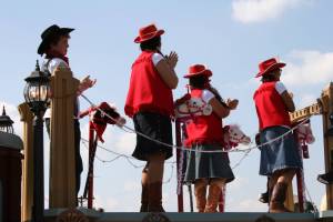 The northeast Minneapolis contingent arrived with stick horses.
