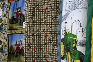 Tractor quilts Even the quilts featured recycled batting, according to the quilt-maker.