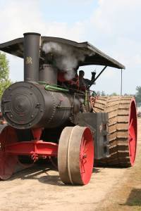 A restored 1921 Advance Rumely steam engine.