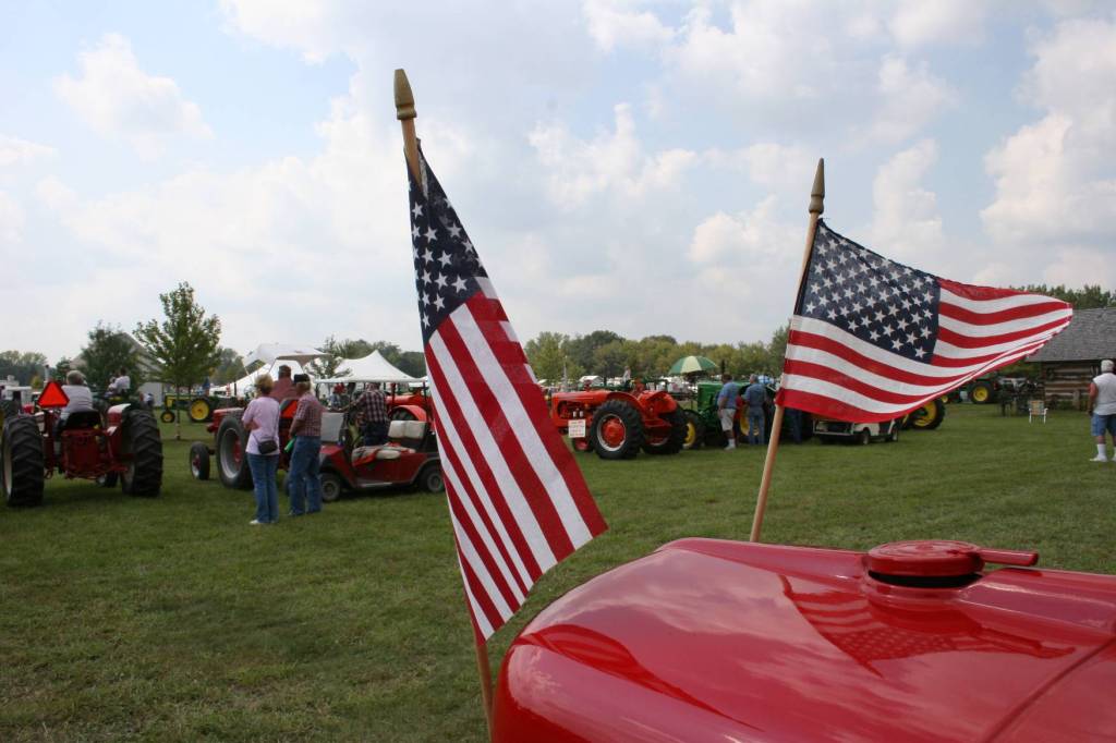 Tractor with flags