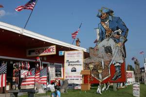 Treasure City stops traffic along U.S. Highway 10.
