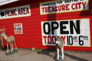 The north end of Treasure City, next to the parking lot.