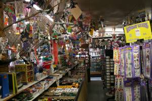 Merchandise crams nearly every inch of space in Treasure City. Click on the photo to enlarge it for a better view of the endless treasures.