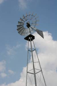 An on-site windmill adds authenticity to the showgrounds.