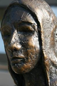 I moved in close for this image of the haunting face of "Woman at the Well" by Daphna Russell on the corner of 3rd St. N.W. and Minnesota Ave. N.W. For sale for $4,600.