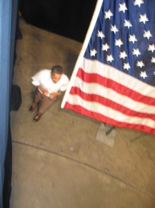 Obama and flag