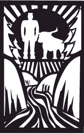 Paul Bunyan and Babe and the Mississippi River grace the logo for Bemidji First City of Arts Studio Cruise.