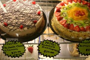 Colorful pasteles on display.