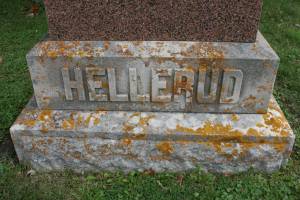 A strong Norwegian name, in strong letters at the base of a strong tombstone.