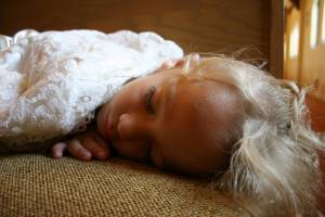 Kids look so sweet when they're asleep, and even cuter when dressed to the nines.