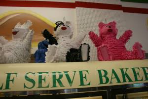 Colorful pinatas are also sold at Los 3 Reyes Bakery.