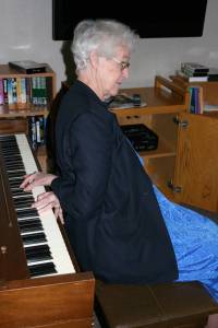 Sister Ellen at the piano