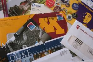 Close-up of college letters