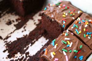 Chocolate cake slices