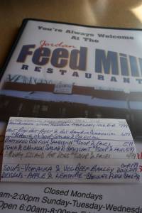 The Feed Mill Restaurant menu