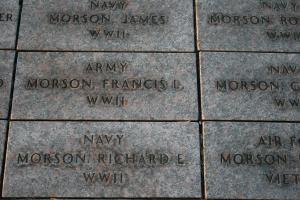 Soldiers' names in pavers at Northfield Area Veterans Memorial Park