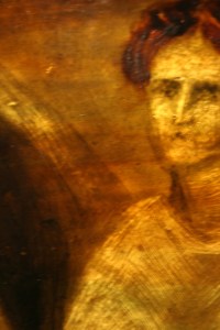 Stained glass window angel