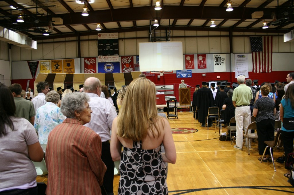 High school graduation ceremony