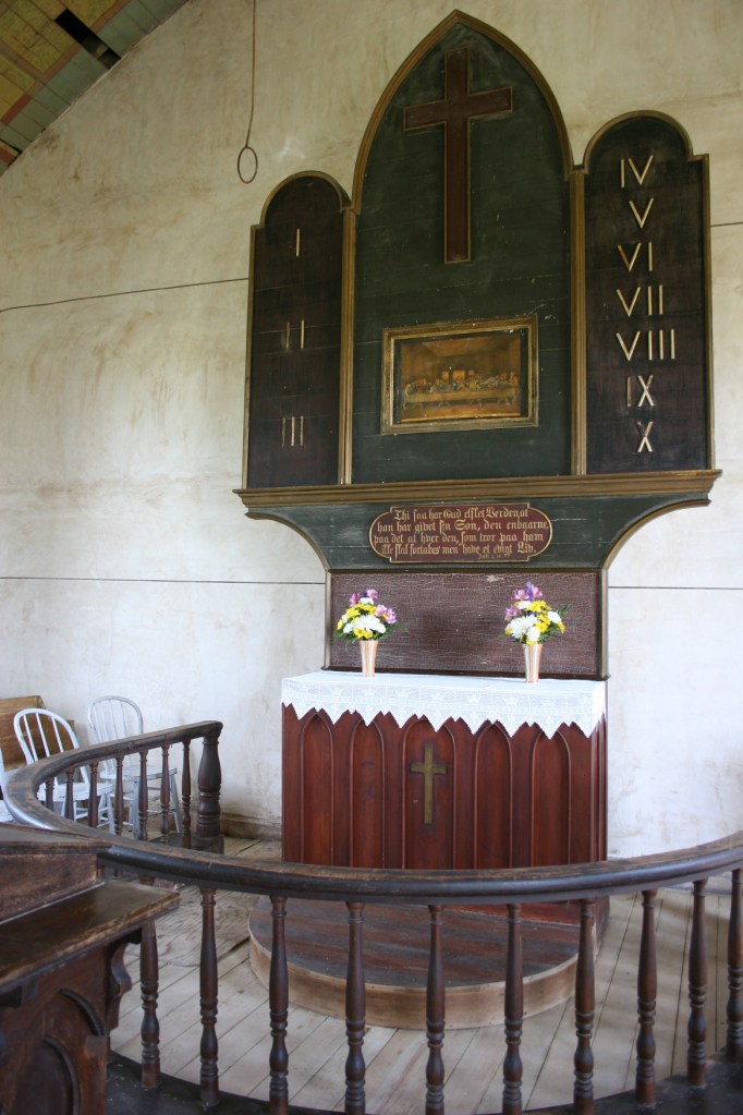 Old Stone Church altar close-up