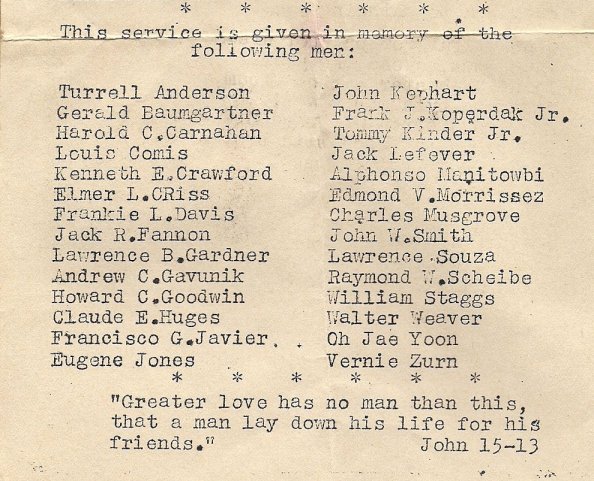 Memorial service bulletin