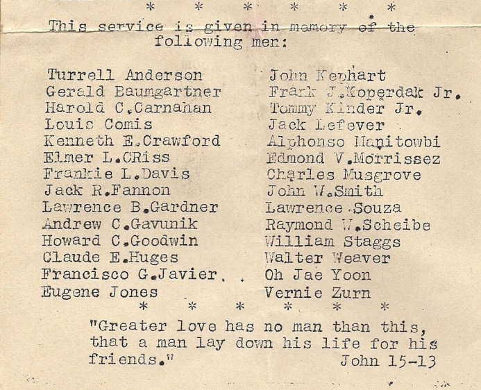 Memorial service bulletin