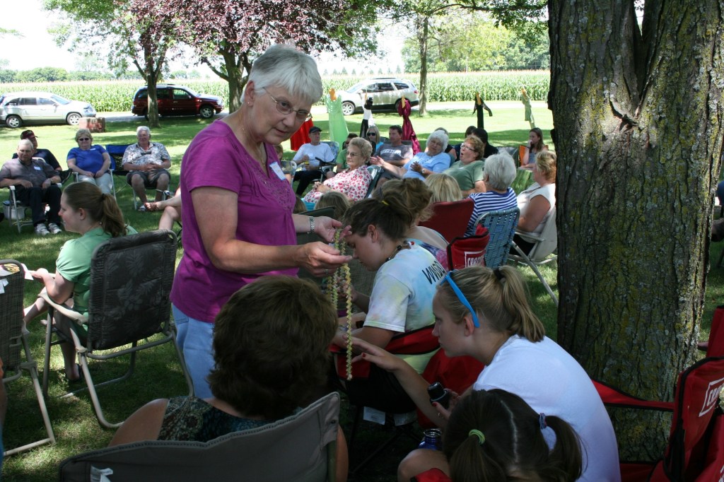 Showing off the gum wrapper chain