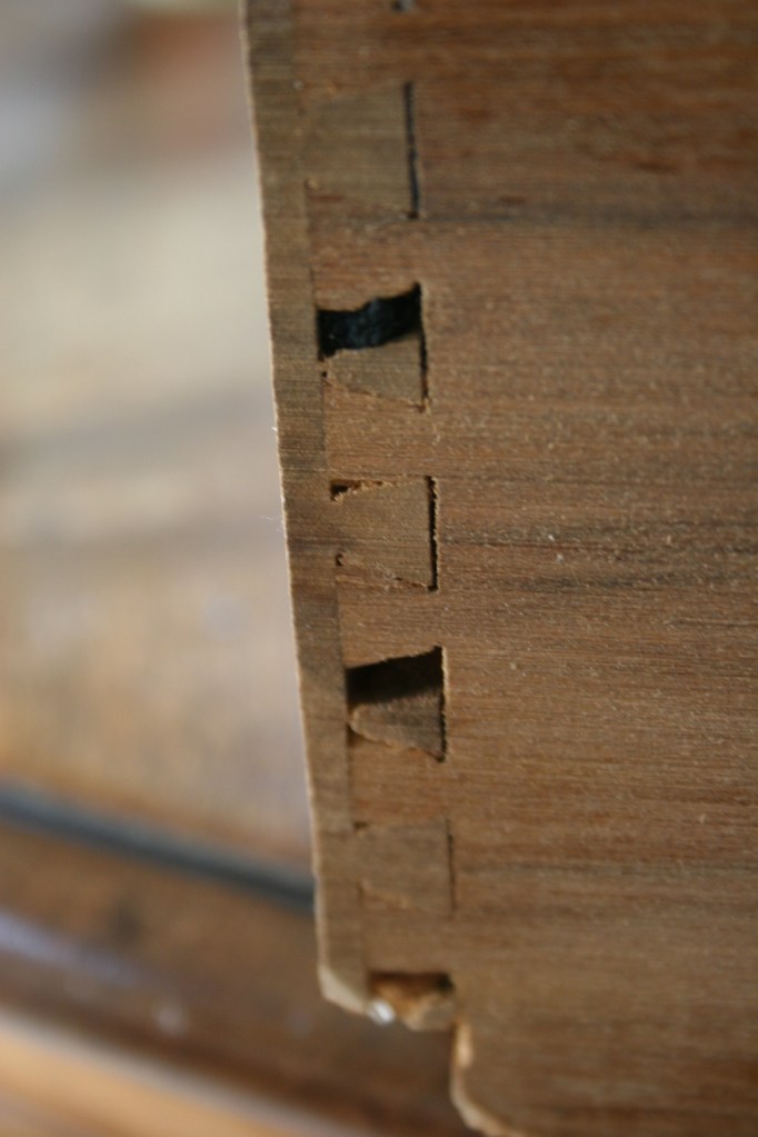 Dovetail drawers on sewing cabinet