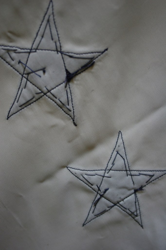 Hand-stitched WW II flag back