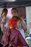 Spray painting hair for cancer&nbsp;research