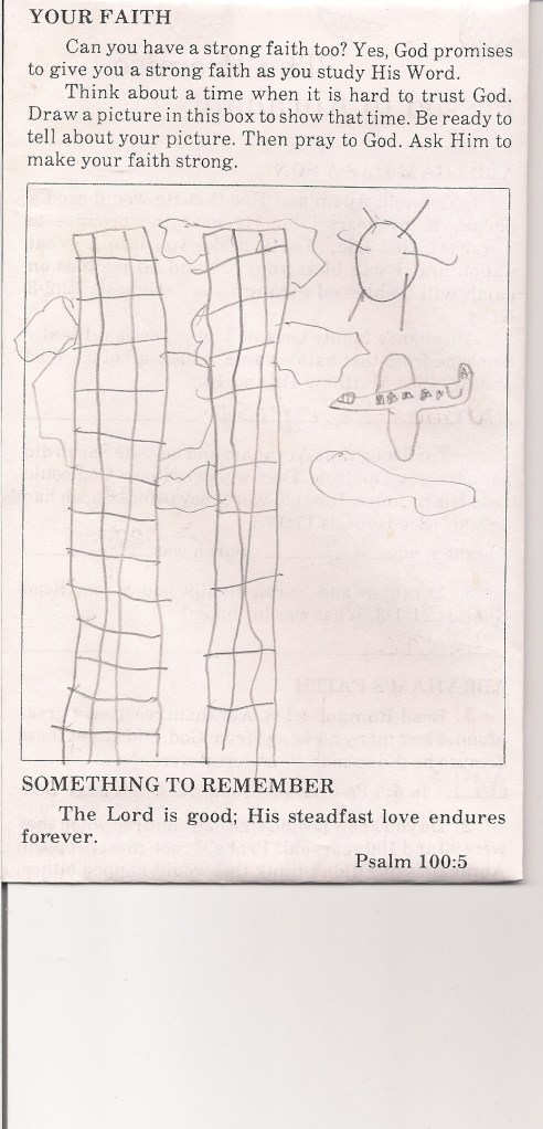 Child's drawing of World Trade Center attacks