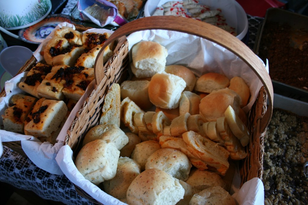Baskets of homemade breads