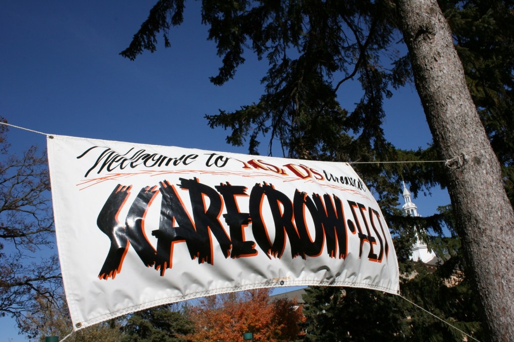 Scarecrow Fest sign, Minnesota State Academy for the Deaf