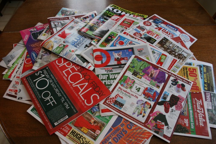 My brother and sister-in-law brought a stack of newspaper ads for us to peruse after dinner.