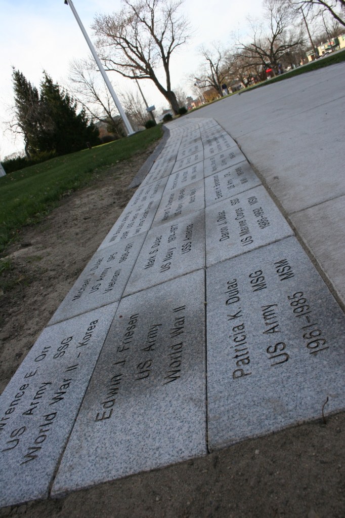 Paver-lined sidewalk