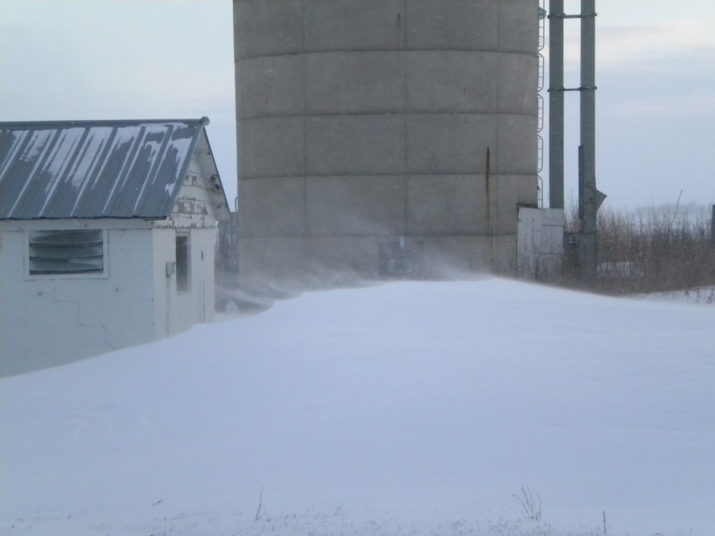 Snow around the milkhouse