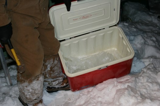Icicles in cooler