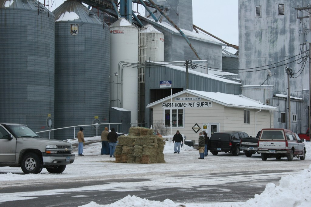 Hay auction at the Clear Lake Farmer's Elevator
