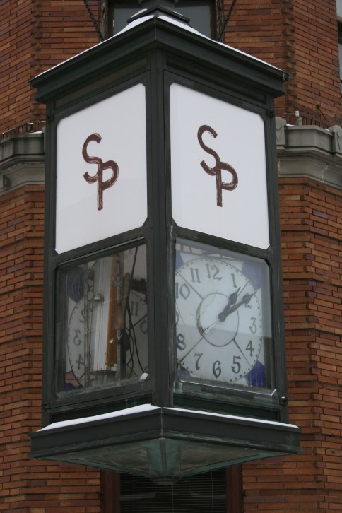 The clock that graces the corner of the Security Bank building has fallen apart. 