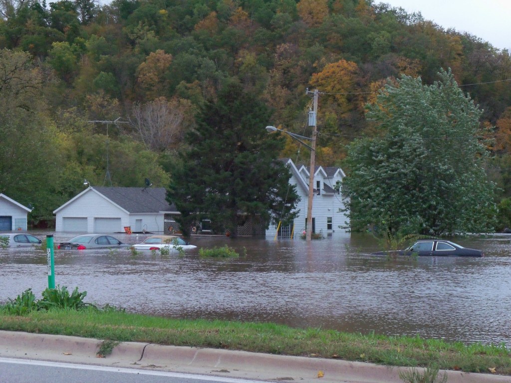 Flooding next to the Zumbro River