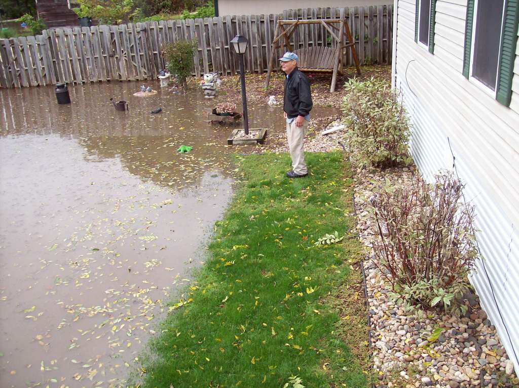 Flood in John Bemmert's yard