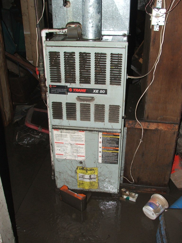 Flooded furnace in basement